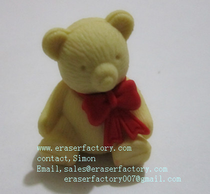 LXA4  teddy bear erasers with bow tie