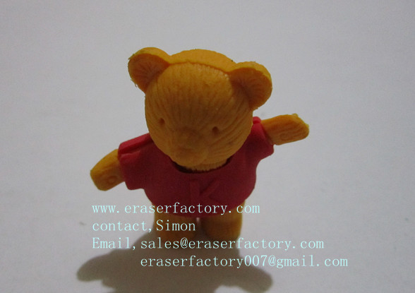 LXA3   teddy bear erasers with clothes 