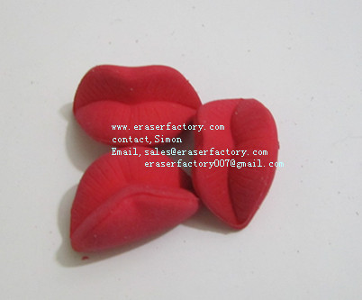  LXU8  crazy red lips erasers