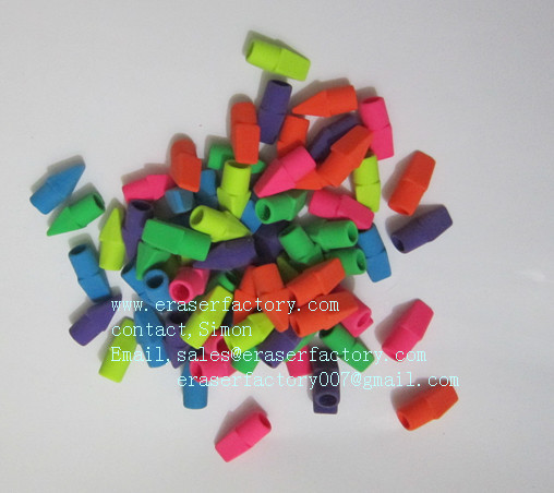 LXC22  72 beveled erasers pencil caps 