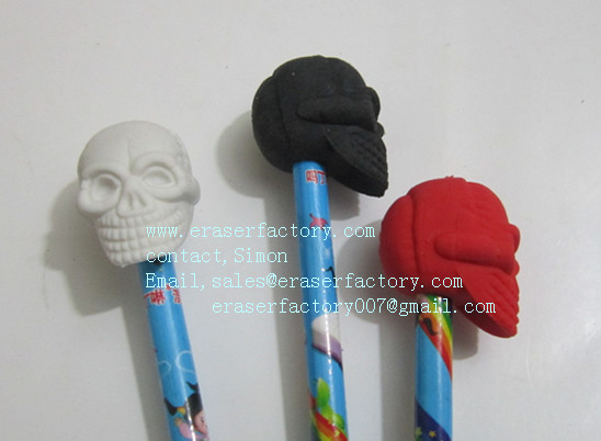 LXU34  3D skull pencil toppers 