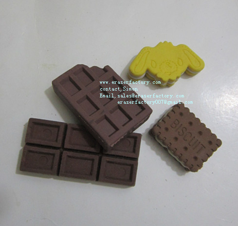 LXB31 biscuit v.s chocolate erasers set