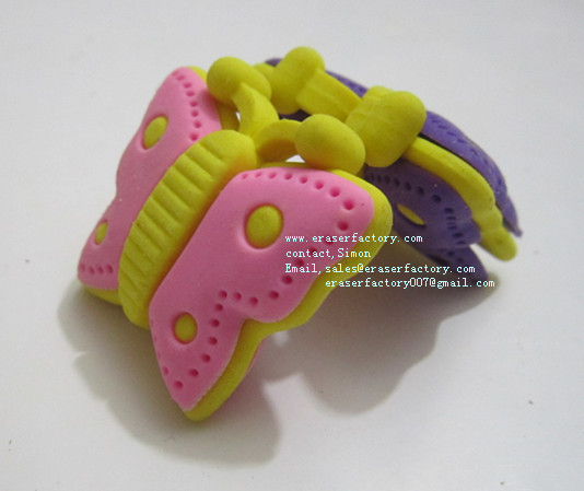 LXA22 Butterfly Animal Erasers 