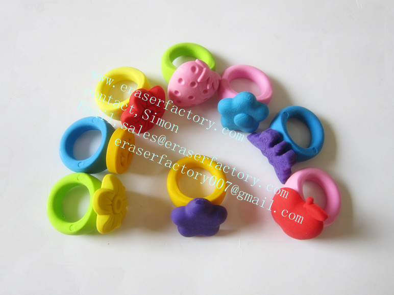 LXS90  Cute Ring Erasers Set