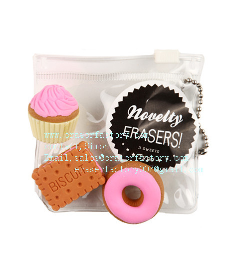 LXN23  Sweet Food Erasers Set
