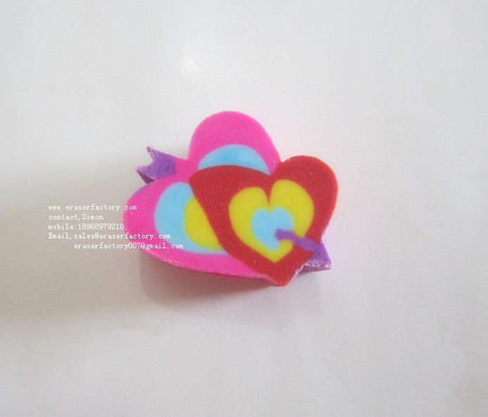 LXU133  Cupid's arrow heart eraser